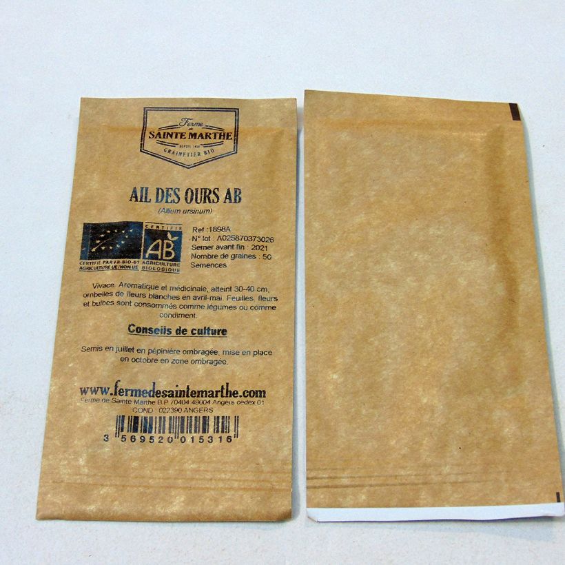 Example of Daslook BIO Ferme de Sainte Marthe - Allium ursinum het zakje met 50 zaden as you get