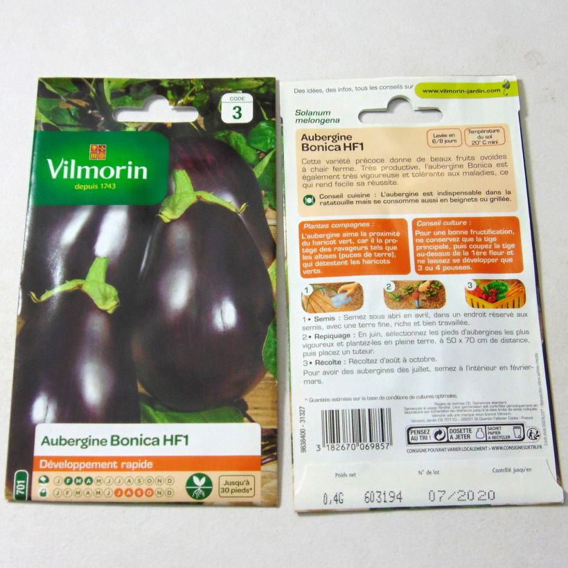 Example of Aubergine Bonica F1 - Vilmorin het zakje met 50 zaden (0.4g) as you get