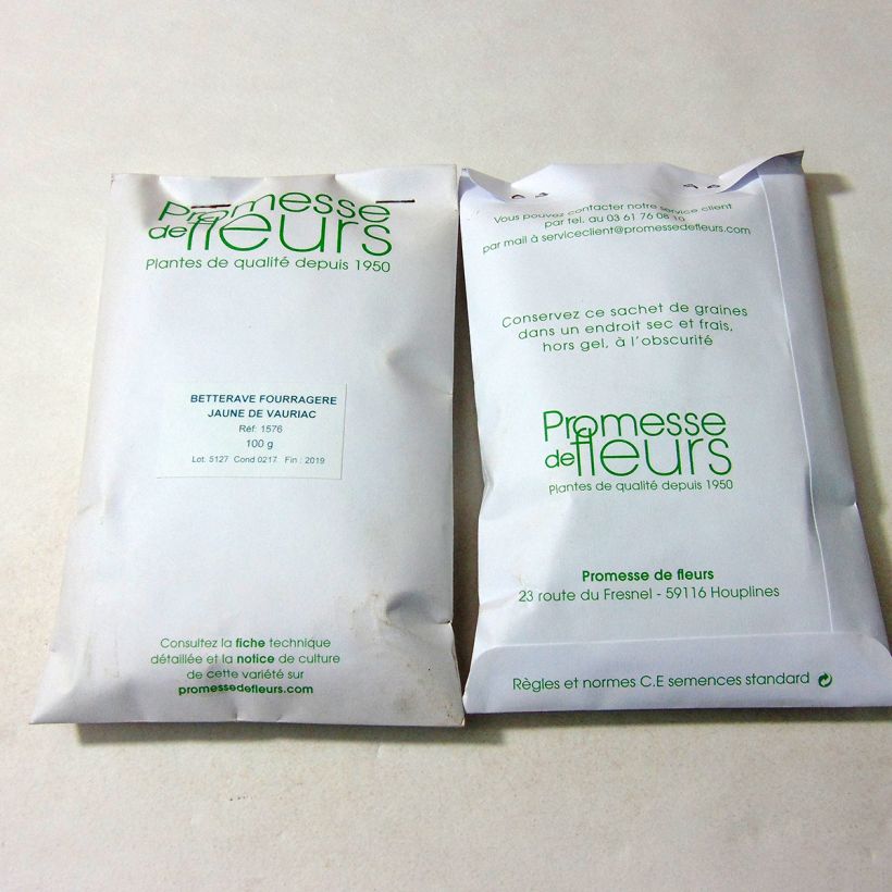 Example of Voederbiet Lange Gele Reuzen van Vauriac het zakje met 4000 zaden (100g) as you get