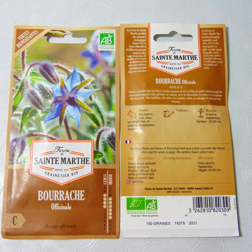 Example of Bernagie BIO Ferme de Ste Marthe het zakje met 90 zaden (2g) as you get