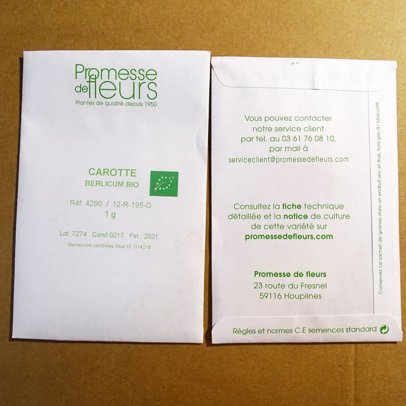 Example of Wortel Berlikum 2 BIO het zakje met 750 zaden (1g) as you get