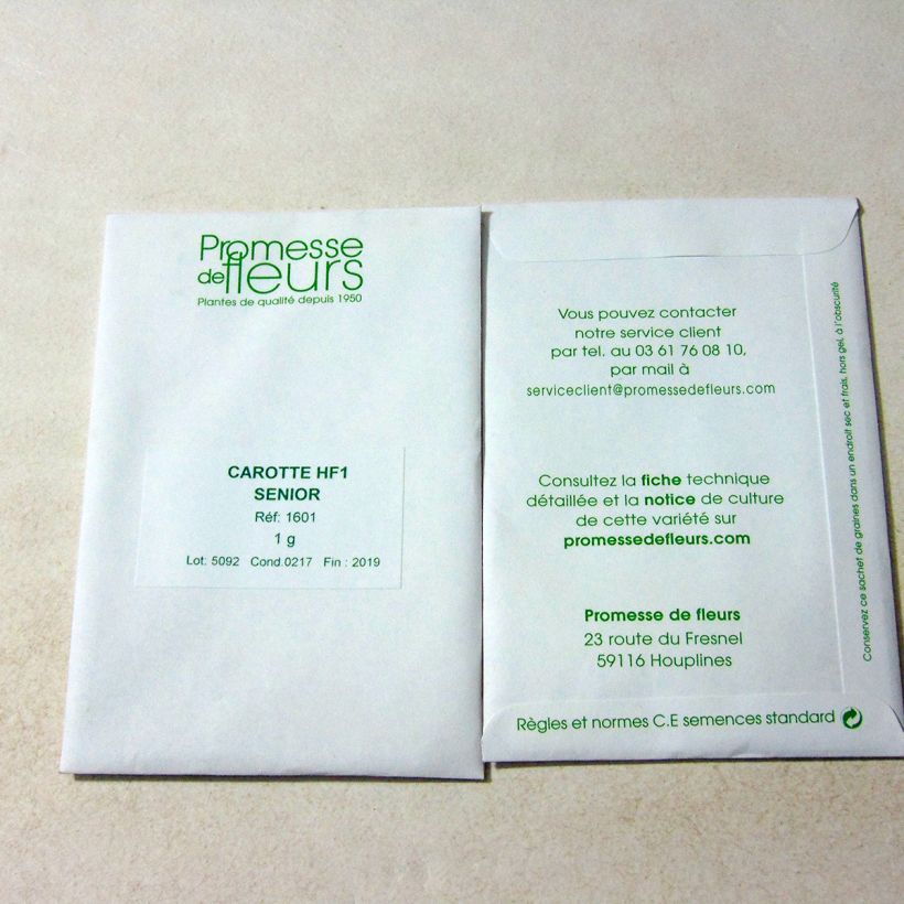 Example of Wortel Senior F1 het zakje met 750 zaden (1g) as you get