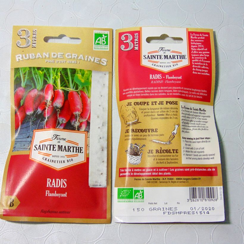 Example of Radijs Flamboyant BIO - Ferme de Sainte Marthe (zaailint) het zakje zaden van 1 gram as you get