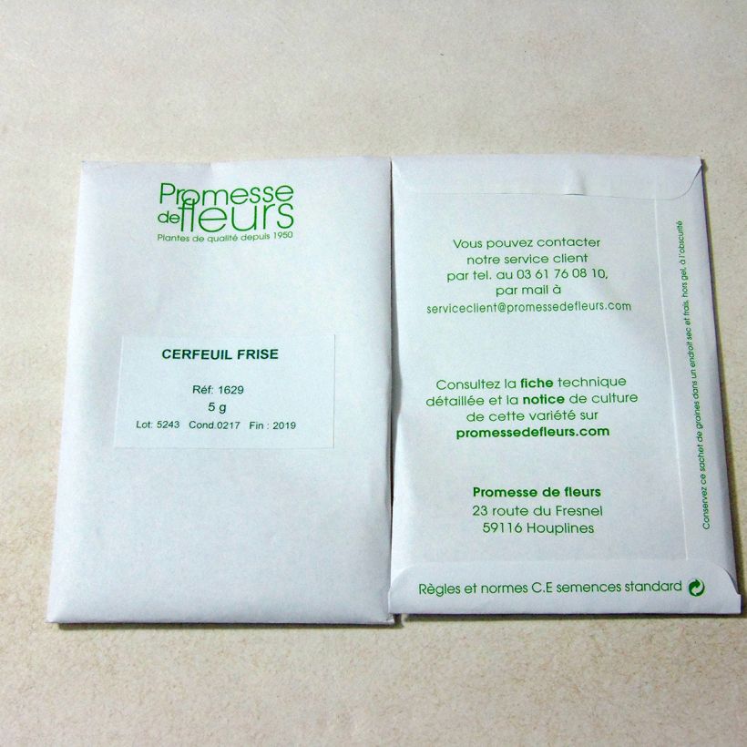 Example of Gekrulde kervel - Anthriscus cerefolium het zakje met 1700 zaden (5g) as you get