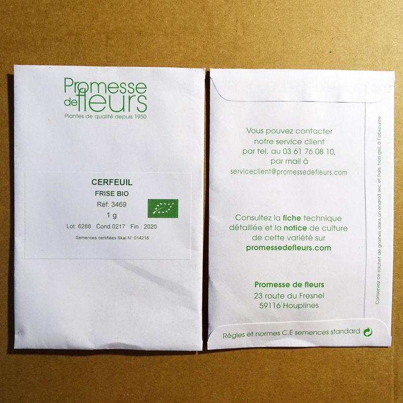 Example of Gekrulde kervel BIO - Anthriscus cerefolium het zakje met 500 zaden (1,5g) as you get