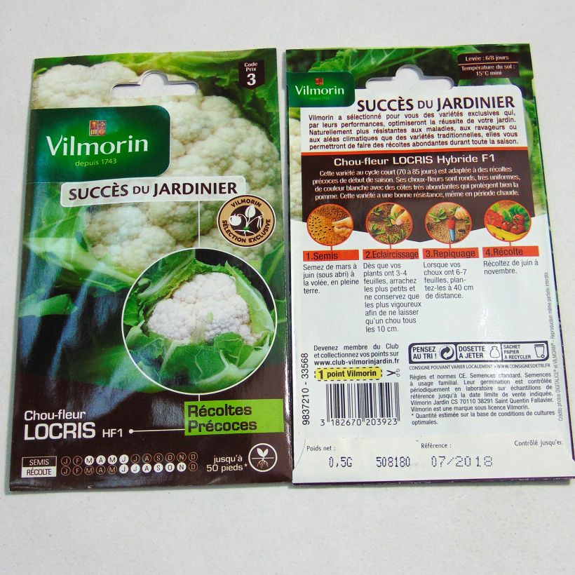 Example of Bloemkool Locris F1 - Vilmorin het zakje met 200 zaden (0.5g) as you get