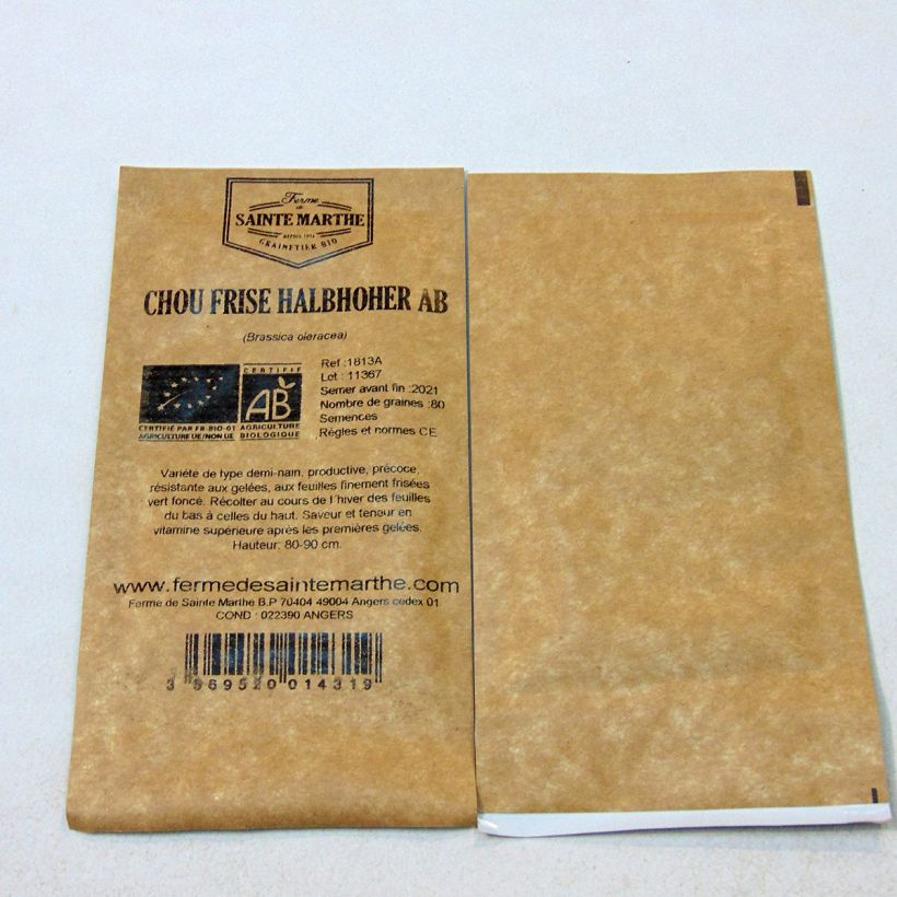 Example of Boerenkool Halbhoher Grüner Krauser BIO - Ferme de Sainte Marthe het zakje met 200 zaden as you get