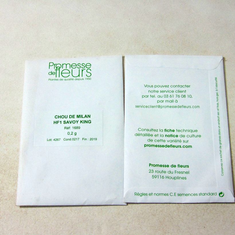 Example of Savooiekool Savoy King F1 het zakje met 800 zaden (2g) as you get