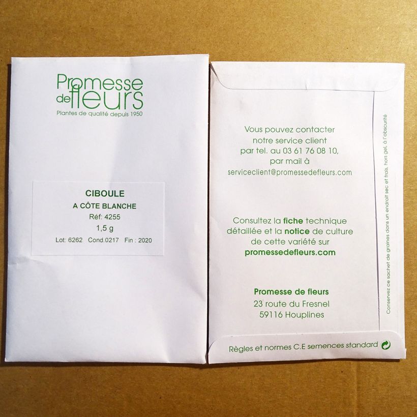 Voorbeeld van een exemplaar van Stengelui - Allium fistulosum het zakje met 720 zaden (1.5g) zoals geleverd