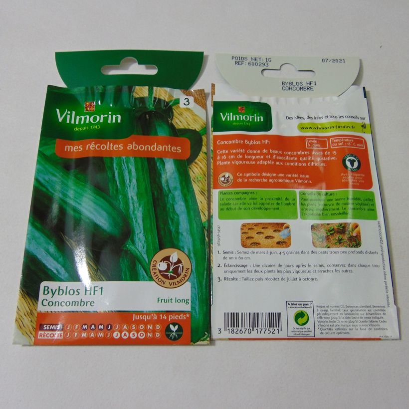 Example of Komkommer Byblos - Vilmorin het zakje met 35 zaden (1g) as you get