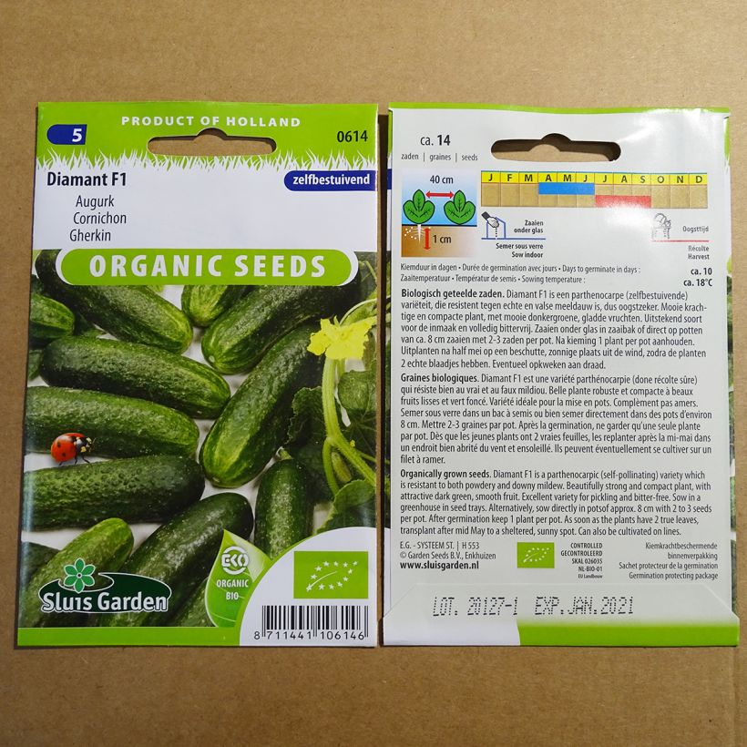 Example of Augurk Diamant F1 BIO het zakje met 12 zaden as you get