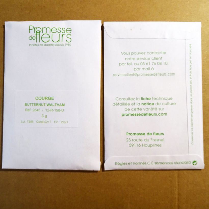 Example of Flespompoen Waltham Butternut het zakje met 25 zaden (3g) as you get
