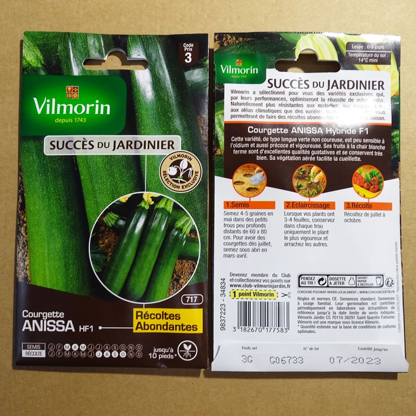 Example of Courgette Anissa F1 - Vilmorin het zakje met 15 zaden (3g) as you get