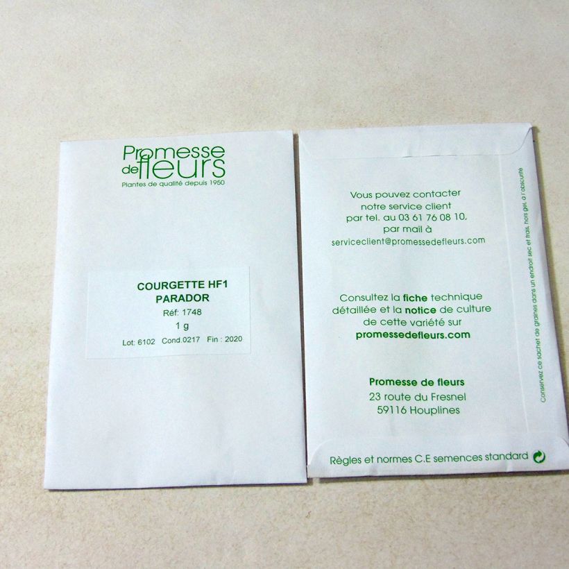 Example of Courgette Parador F1 het zakje met 5 ? 8 zaden (1g) as you get