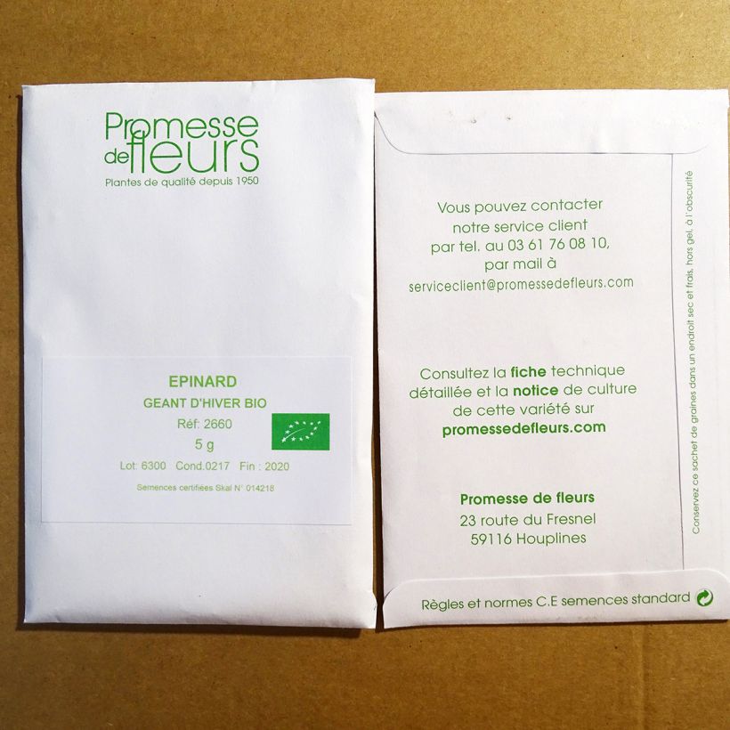 Example of Spinazie Winterreuzen BIO het zakje met 500 zaden (8g) as you get