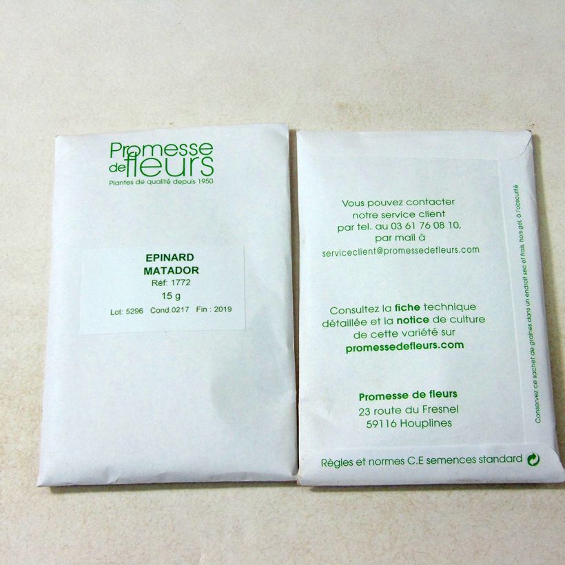 Example of Spinazie Matador het zakje met 1000 zaden (15g) as you get