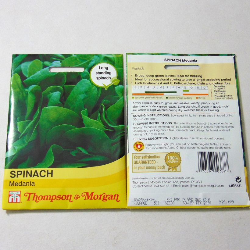 Example of Spinazie Medania het zakje met 750 zaden as you get