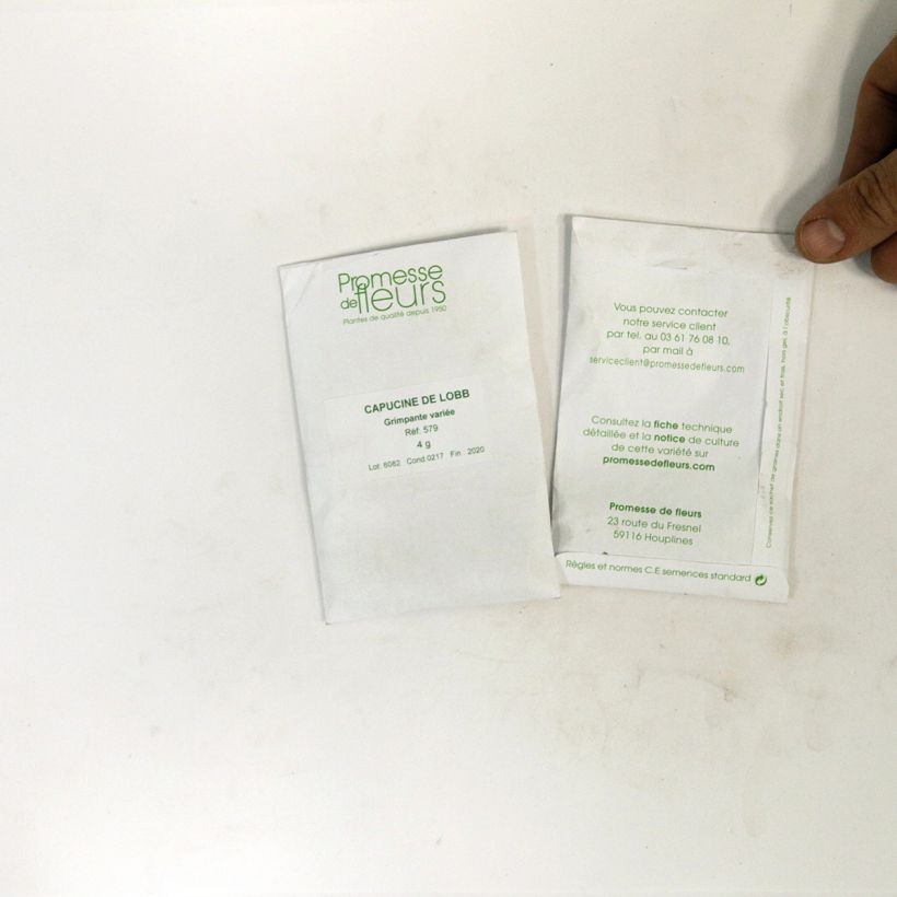 Voorbeeld van een exemplaar van Oost-Indische kers Dubbel (zaad) - Tropaeolum majus het zakje met 35 zaden (5g) zoals geleverd