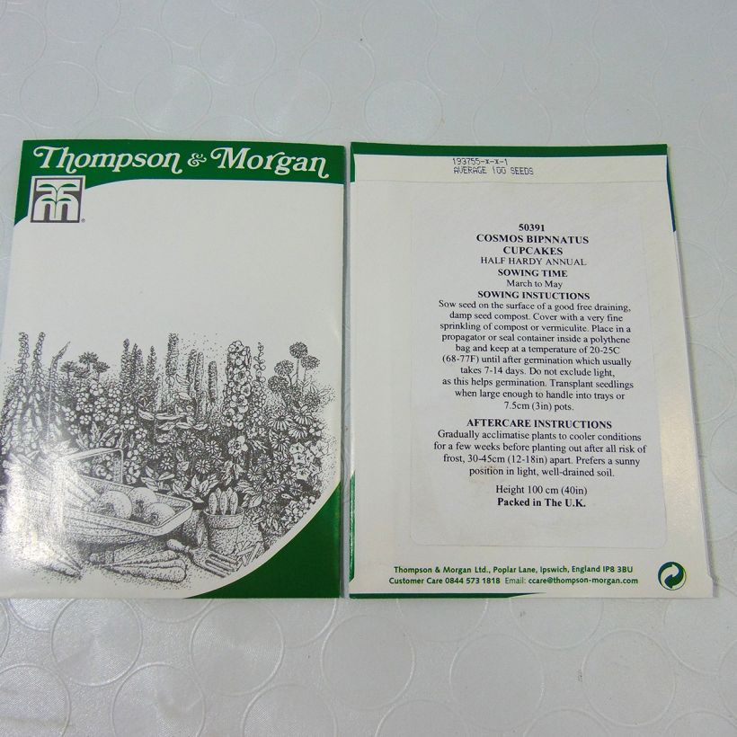 Voorbeeld van een exemplaar van Cosmea Cupcakes (zaad) - Cosmos bipinnatus het zakje met 100 zaden (1g) zoals geleverd