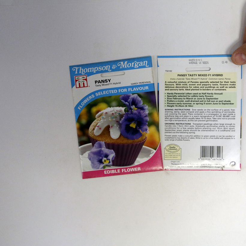 Voorbeeld van een exemplaar van Viola wittrockiana Tasty F1 (zaad) - Grootbloemige viool het zakje met 18 zaden zoals geleverd