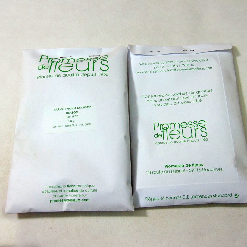 Voorbeeld van een exemplaar van Dopboon Blason het zakje met 150 zaden (90g) zoals geleverd