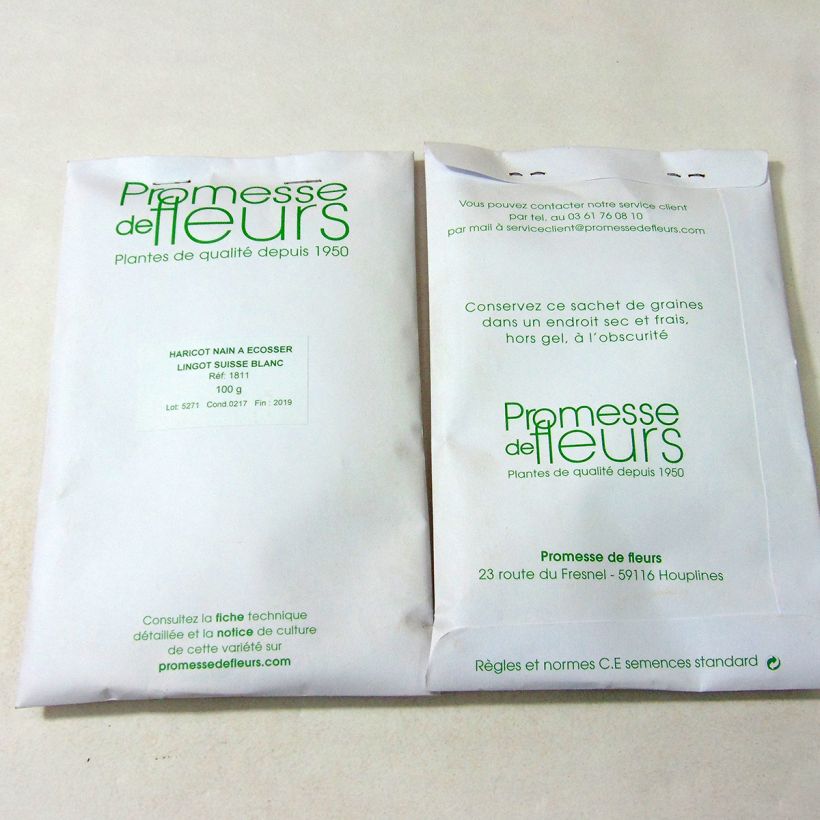 Example of Zwitserse witte Lingot-boon het zakje met 100 zaden (100g) as you get
