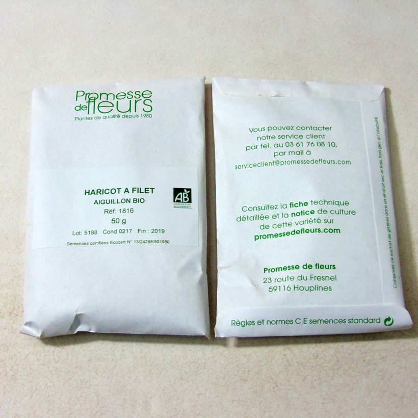 Example of Stamslaboon Aiguillon BIO het zakje met 200 zaden (75g) as you get