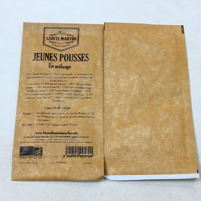 Example of Jonge scheuten in biologisch mengsel - Ferme de Sainte Marthe het zakje met 500 zaden as you get