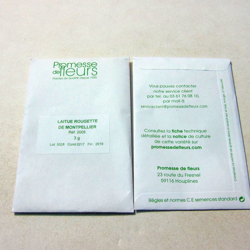 Example of Kropsla Rougette de Montpellier het zakje met 2500 zaden (3g) as you get
