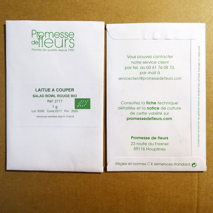Voorbeeld van een exemplaar van Pluksla Red Salad Bowl BIO het zakje met 850 zaden (1g) zoals geleverd