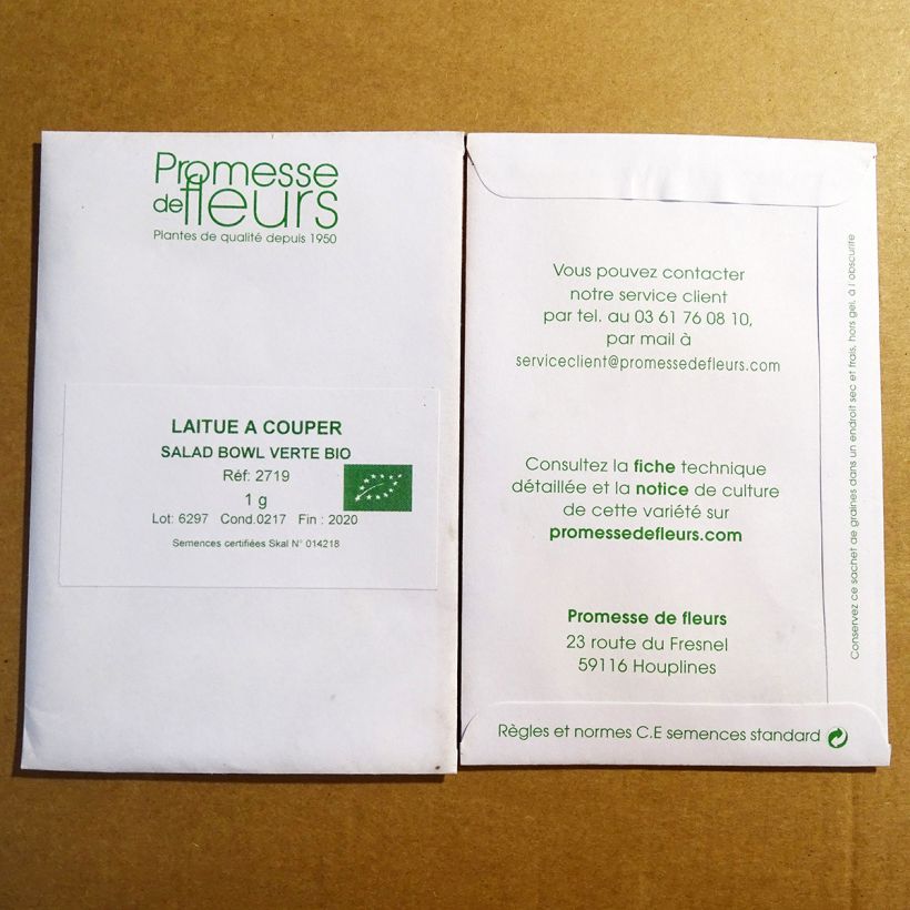 Voorbeeld van een exemplaar van Pluksla Salad Bowl BIO het zakje met 850 zaden (1g) zoals geleverd