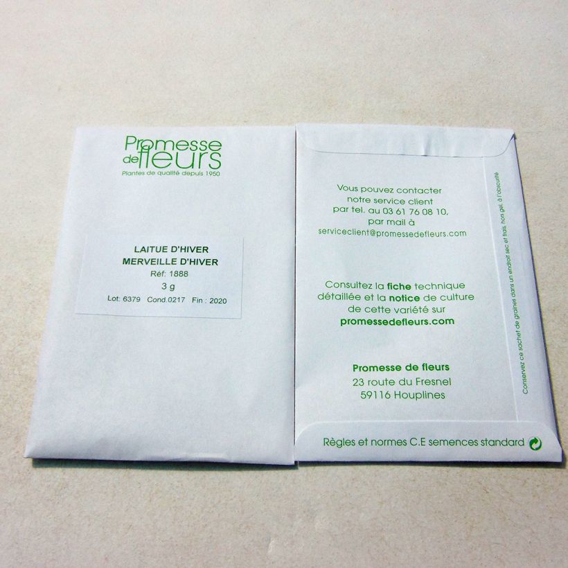 Voorbeeld van een exemplaar van Wintersla Winterwonder het zakje met 2500 zaden (3g) zoals geleverd