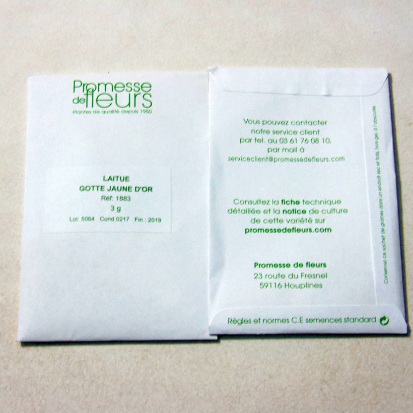 Voorbeeld van een exemplaar van Kropsla Goudgele Gotte het zakje met 2500 zaden (3g) zoals geleverd