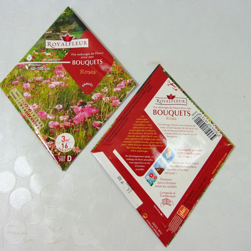 Voorbeeld van een exemplaar van Rozen snijbloemen mengsel om te zaaien - Zak 3 m² het zakje zaden van 3 gram zoals geleverd