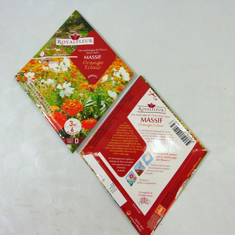 Voorbeeld van een exemplaar van Mengsel voor oranje bloemperken - Zak 3,50 m² het zakje zaden van 3.5 gram zoals geleverd