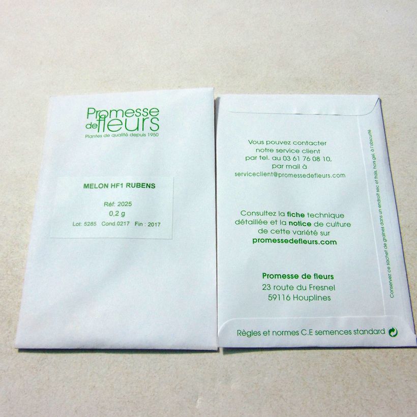 Example of Charentais-meloen Rubens F1 het zakje met 6 zaden (0.2g) as you get