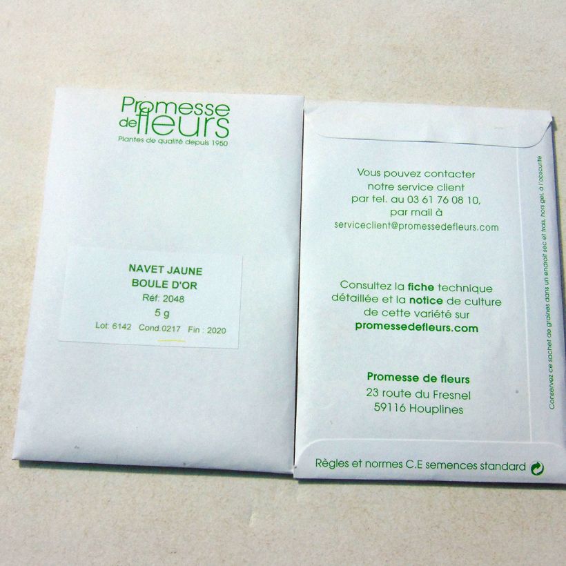 Voorbeeld van een exemplaar van Raap Gouden bal het zakje met 2000 zaden (5g) zoals geleverd