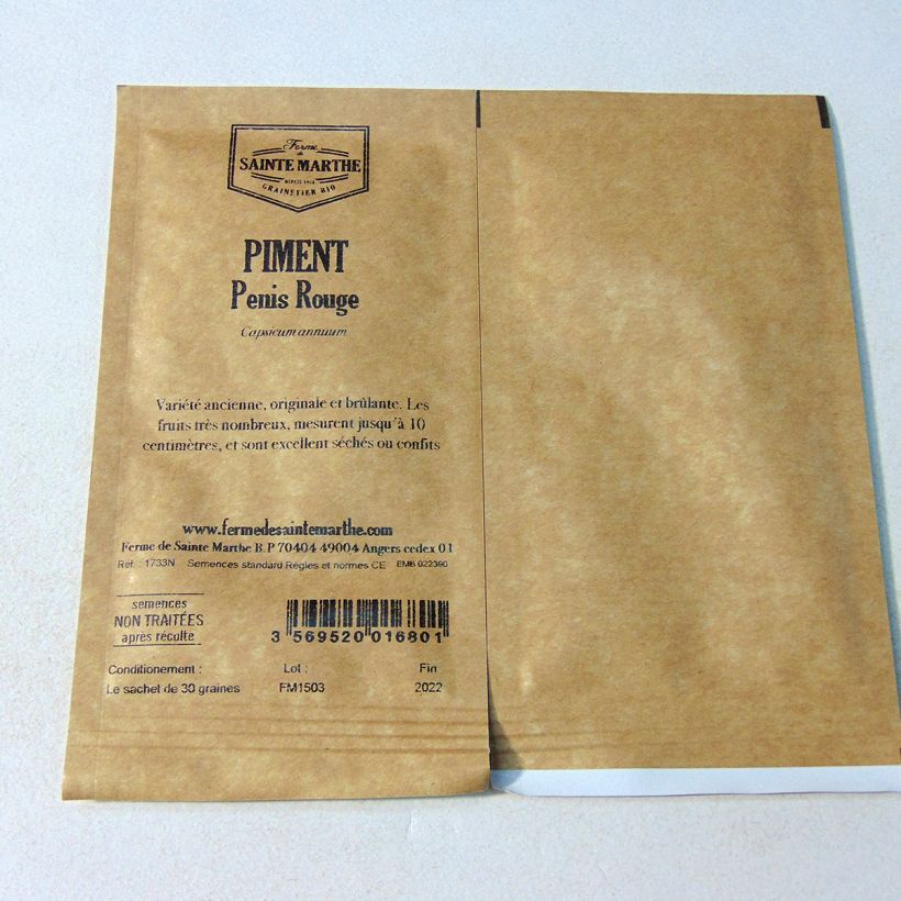 Example of Chilipeper Peter Pepper - Ferme de Sainte Marthe het zakje met 30 zaden (Sachet de 30 grainesg) as you get
