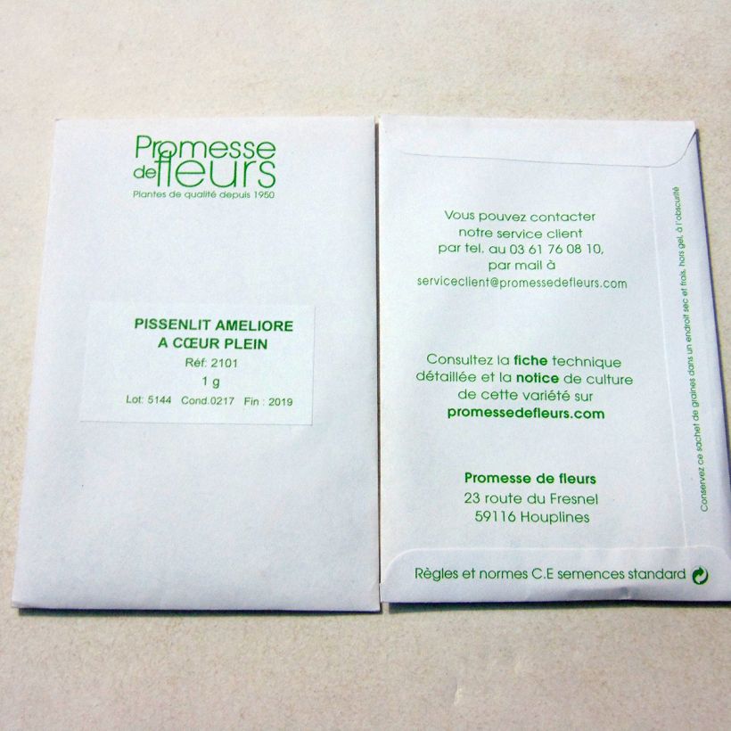 Example of Molsla Verbeterde Volhart het zakje met 1200 zaden (1g) as you get