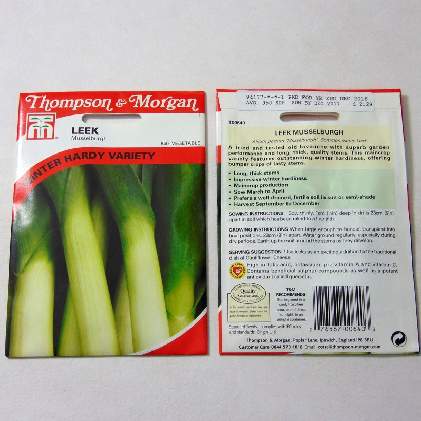 Voorbeeld van een exemplaar van Prei Musselburgh het zakje met 350 zaden zoals geleverd