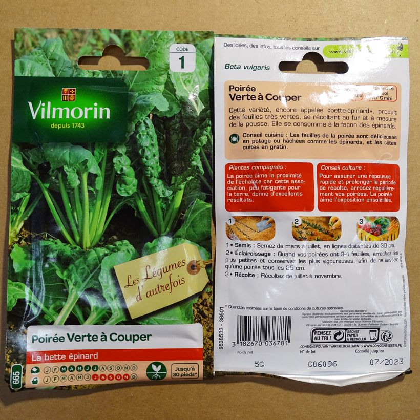 Example of Snijbiet Vilmorin - Beta vulgaris het zakje met 200 zaden (5g) as you get