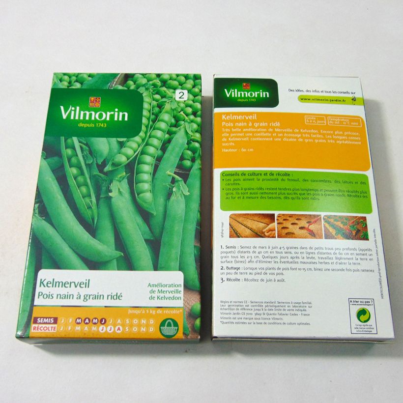 Voorbeeld van een exemplaar van Doperwt Kelmerveil - Vilmorin het zakje met 600 zaden (200g) zoals geleverd