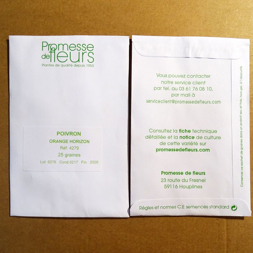 Example of Paprika Orange Horizon het zakje met 25 zaden as you get