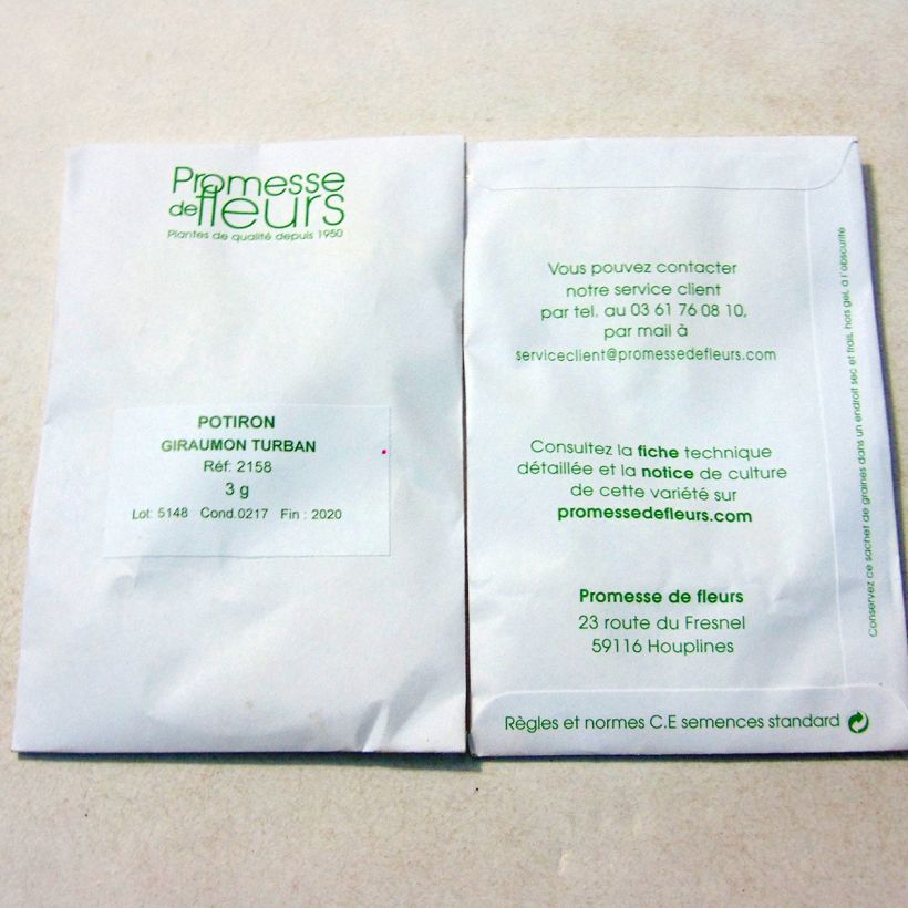 Example of Tulbandpompoen Giraumon Turban het zakje met 10 zaden (3g) as you get