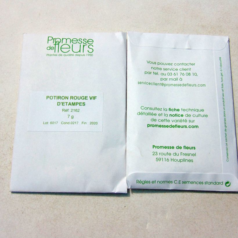 Example of Pompoen Helderrode van Etampes het zakje met 20 zaden (7g) as you get