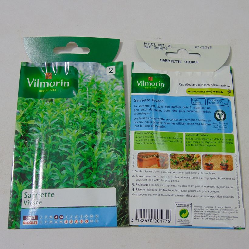 Voorbeeld van een exemplaar van Bergbonenkruid - Satureja montana (zaad) het zakje met 700 zaden (0,4g) zoals geleverd