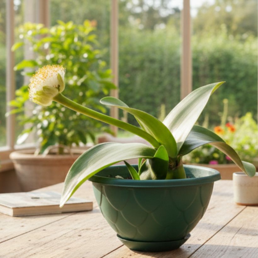 Scadoxus of Haemanthus albiflos (Groeiplaats)