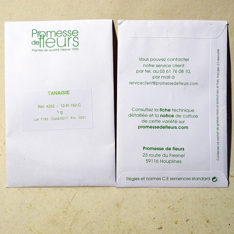 Voorbeeld van een exemplaar van Boerenwormkruid - Tanacetum vulgare (zaad) het zakje met 7000 zaden (1g) zoals geleverd