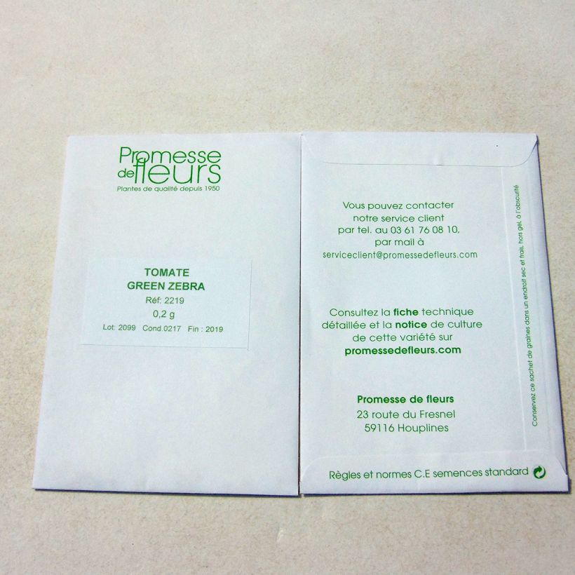 Example of Tomaat Green Zebra het zakje met 40 ? 60 zaden (0,2g) as you get