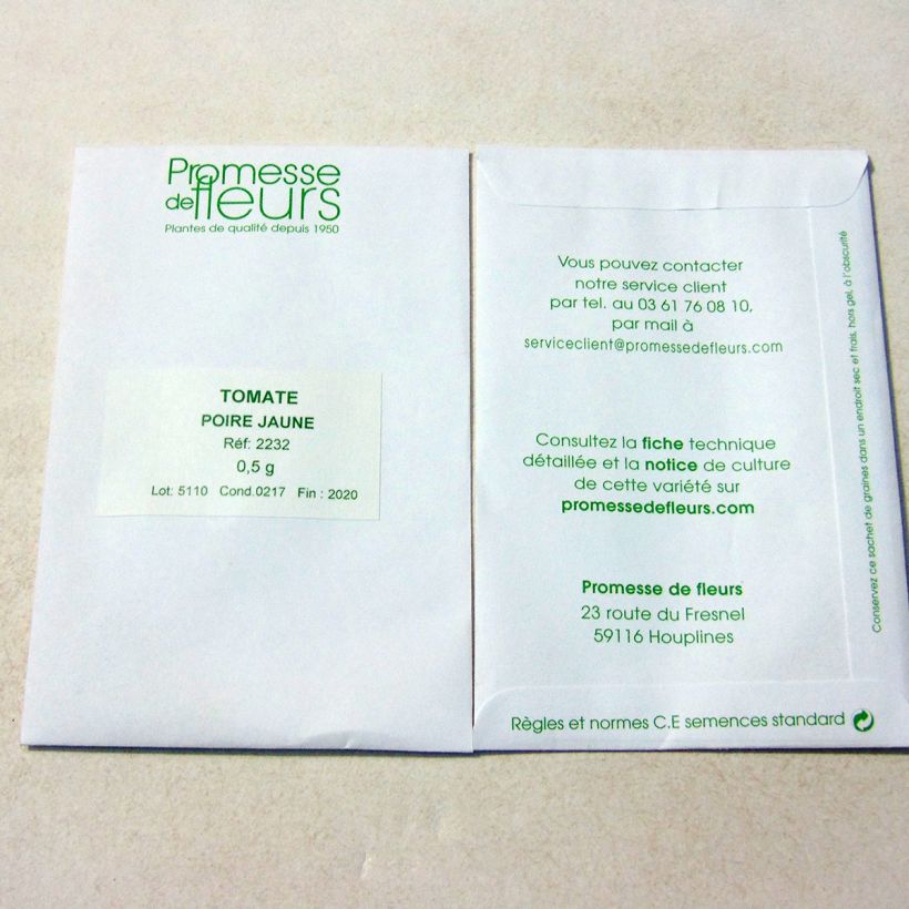 Example of Cherrytomaat Yellow Pearshaped het zakje met 250 zaden (0,5g) as you get